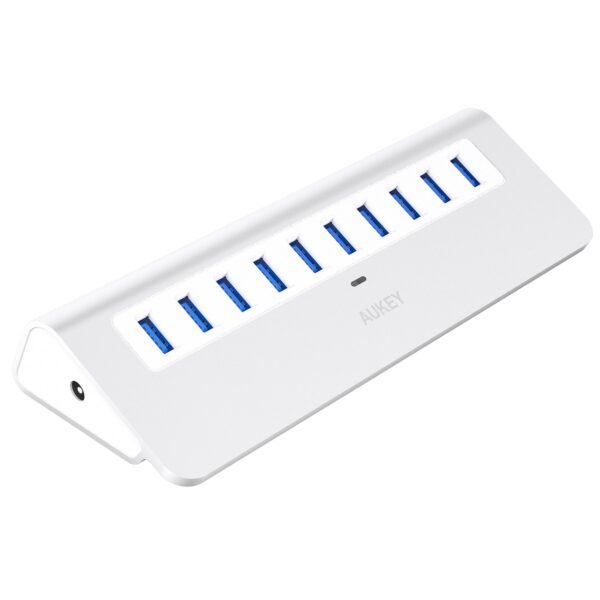 HUB chuyển đa năng AUKEY CB-H6 USB3.0 Silver 10 interface aluminum alloy HUB hub with LED indicator with adapter ORICO M3H10