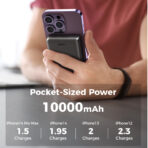 Aukey PB-MS02 – Sạc Không Dây hít từ tính Aukey 10000mAh PD30W QI15W 3in1 Pin sạc nhanh cho iPhone 15 14 13 12 Series - Ảnh 2