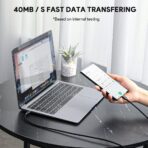 Aukey CB-NCC1 Cáp sạc C to C Hỗ trợ sạc nhanh PD 60W, Bọc nylon siêu bền Dài 1m - Ảnh 2