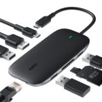 HUB Chuyển Đa Năng 8-in-1 AUKEY CB-C71 (Type-C to 1*HDMI 4K@30Hz + 1*RJ-45 1Gbps + 1*Type-C PD100W/Thunderbolt3 4K + 1*USB2.0 + 2*USB-A3.1 Gen 1 + 1*SD/TF 5Gbps)
