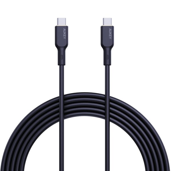 Aukey CB-SCC242 – Cáp C to C silicone 240W 1,8m, màu đen