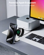 Đế sạc không dây AUKEY LC-MC312 MagFusion Z Qi2 3-in-1 Foldable Magnetic Fast Wireless Charging Station - Ảnh 2