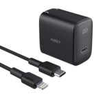 Combo Củ Sạc Nhanh AUKEY PA-R2S 40W (Kèm Cáp C to Lightning CB-CL3 0.9m, 2 cổng)