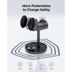 Đế Sạc Đứng Không Dây 3-in-1 AUKEY LC-MC311 15W (Sạc không dây chuẩn Qi2, Hít từ tính MagFusion) - Ảnh 6