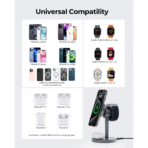 Đế Sạc Đứng Không Dây 3-in-1 AUKEY LC-MC311 15W (Sạc không dây chuẩn Qi2, Hít từ tính MagFusion) - Ảnh 8