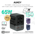 Củ Sạc Du Lịch 4C+1A AUKEY PA-TA08A 65W (US/AU/UK/EU, + AC Socket) - Ảnh 2