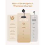 Đế Sạc Từ Tính Không Dây AUKEY Qi2.2 MagFusion LC-MC111 25W (Wireless Charging Qi2.2, 35° Adjustable Viewing Angle) - Ảnh 5