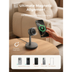 Đế Sạc Từ Tính Không Dây AUKEY Qi2.2 MagFusion LC-MC111 25W (Wireless Charging Qi2.2, 35° Adjustable Viewing Angle) - Ảnh 2