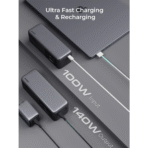 Pin Dự Phòng AUKEY PB-Y63 Spark Mega 27600mAh 140W (2*Type-C + 1*USB-A Port, Digital Display) - Ảnh 3