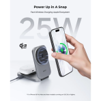 Đế Sạc Không Dây Để Bàn 2-in-1 AUKEY MagFusion L Pro LC-MC212 25W (Qi2.2, Strong magnetic attraction) - Ảnh 2