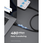 Cáp Sạc Nhanh USB to Type-C AUKEY CB-DAC03/CB-DAC04 15W (1m/1.8m, 480Mbps) - Ảnh 4